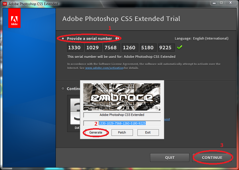 Adobe photoshop cs5 key