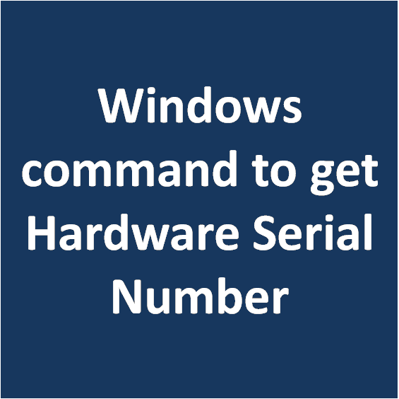 Get serial number command line windows 7